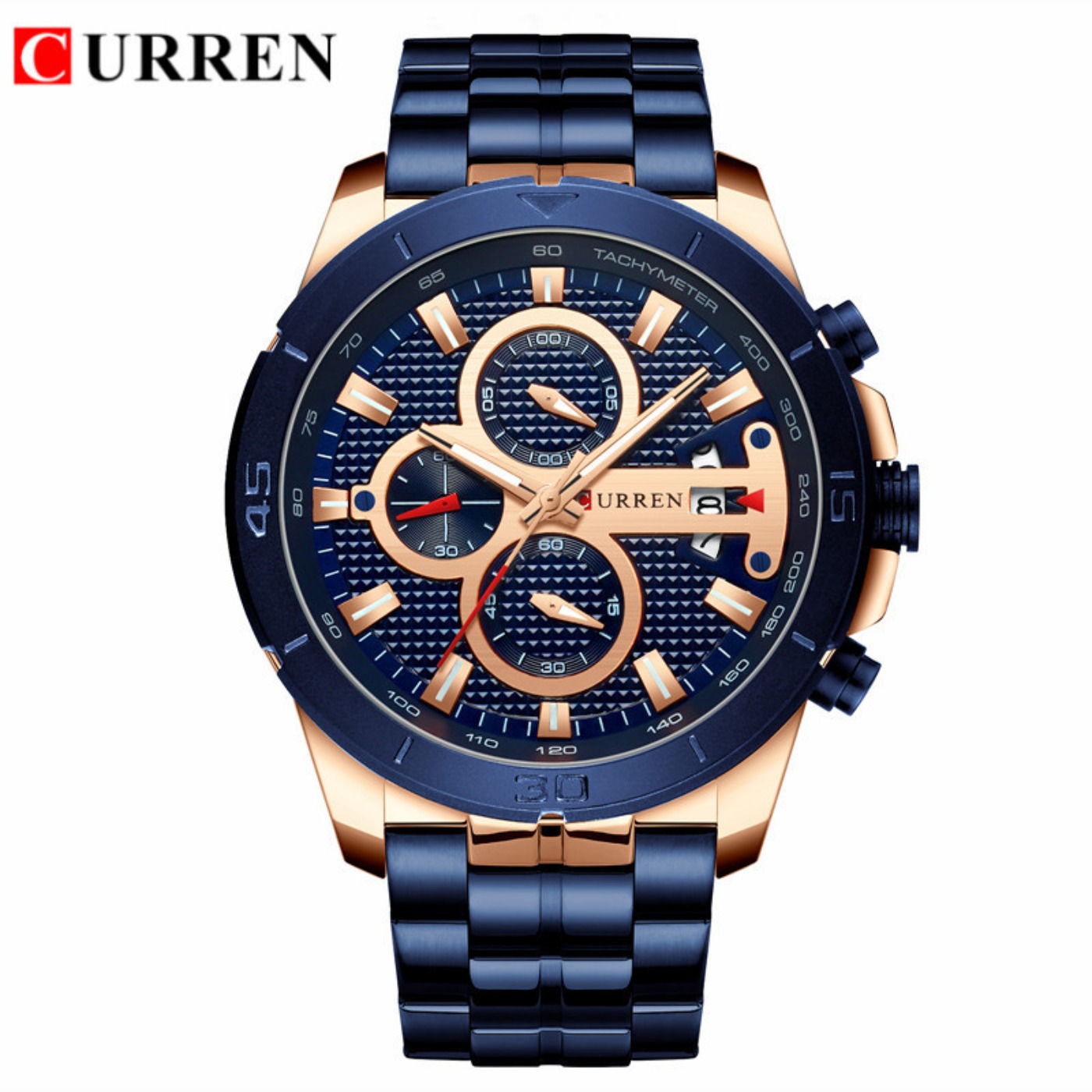 Chronograph Sport Watch - ساعة CURREN للرجال مقاومة للماء كرونوغراف
