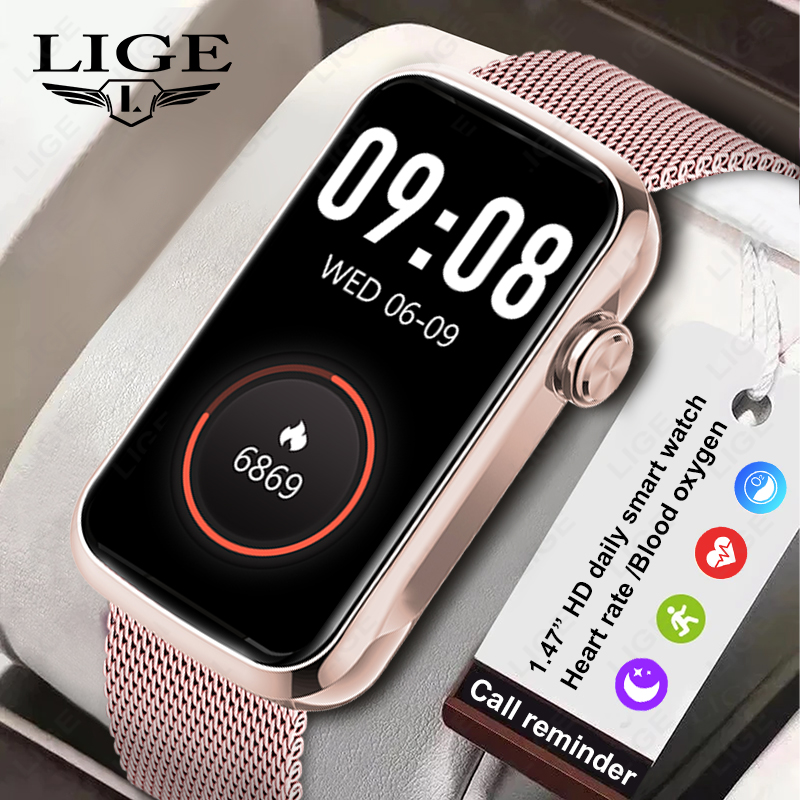 Smartwatch Ladies Watches For Women - LIGE 1.47 ''ساعة ذكية النساء الرجال