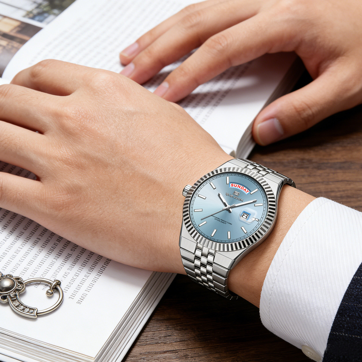 ساعة يد رجالية كوارتز من سلسلة - مراجعة Smartwatch Ring Watches وسعره
