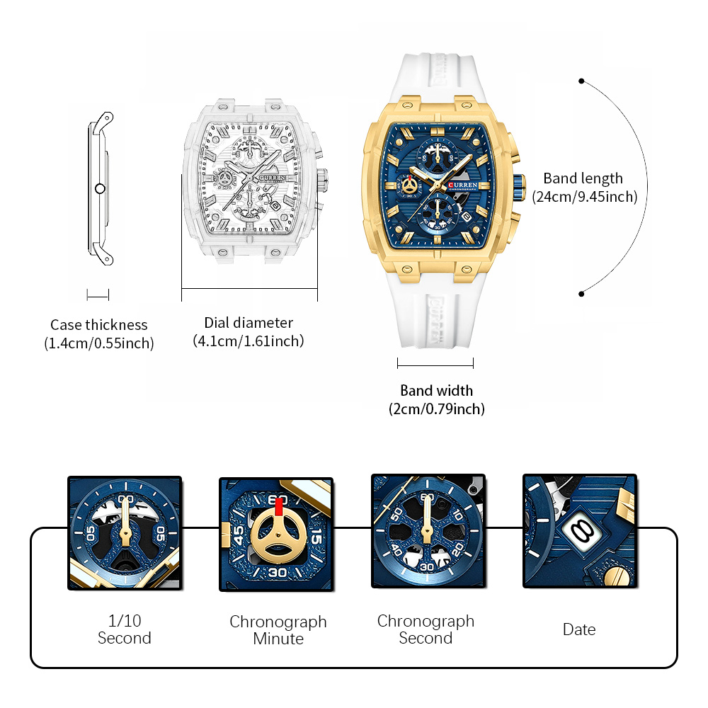 ساعة CURREN الفاخرة للرجال، سا - مراجعة Chronograph Sport Watch وسعره