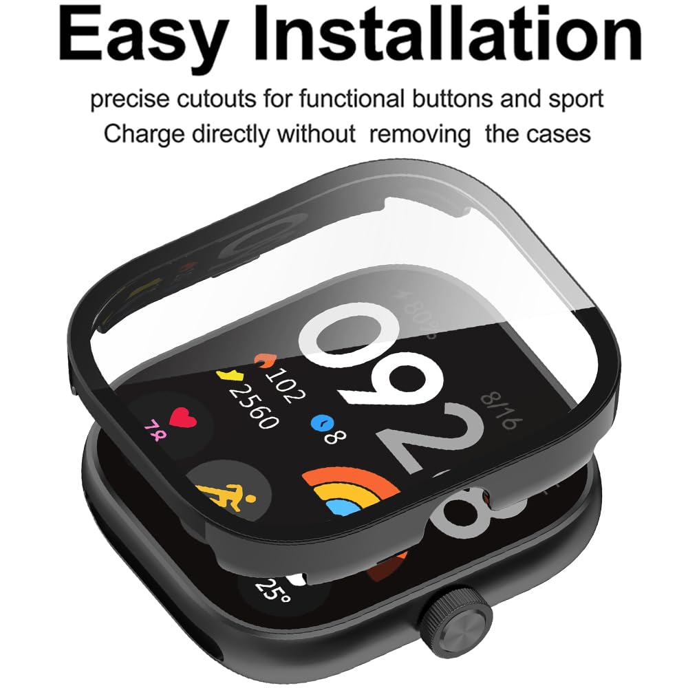 زجاج مقسى + غطاء حماية لساعة ش - مراجعة Smartwatch Watches For Mens وسعره