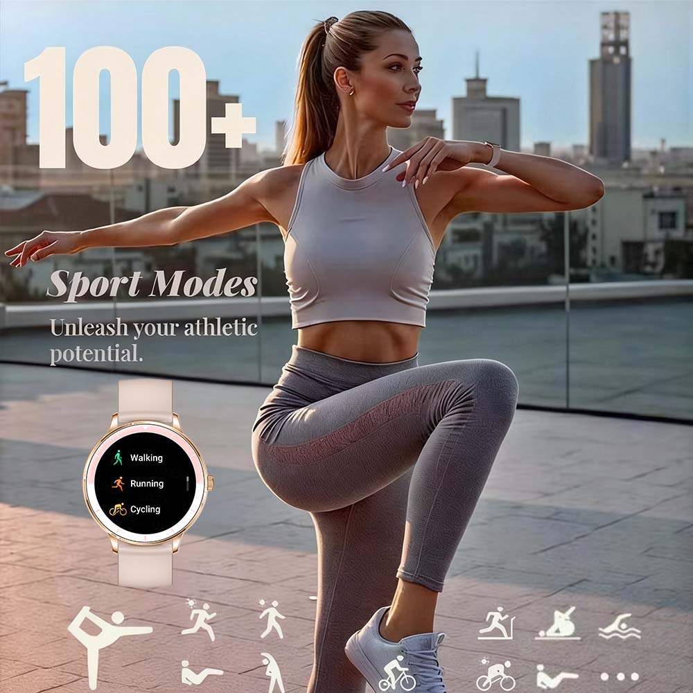 ساعة ذكية للنساء بشاشة عالية ا - مراجعة Smartwatch Ladies Watches For Women وسعره