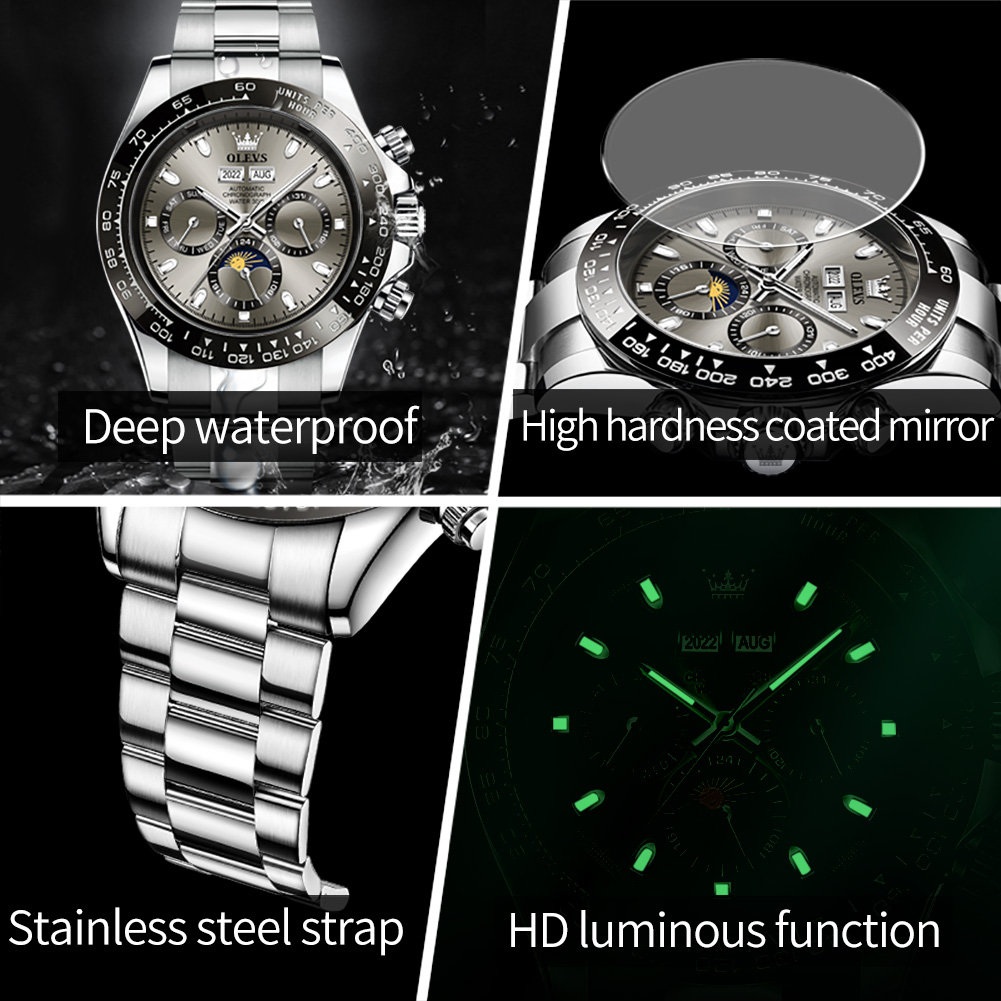 OLEVS 6654 ساعة رجالي فاخرة كر - مراجعة Watches Omega وسعره