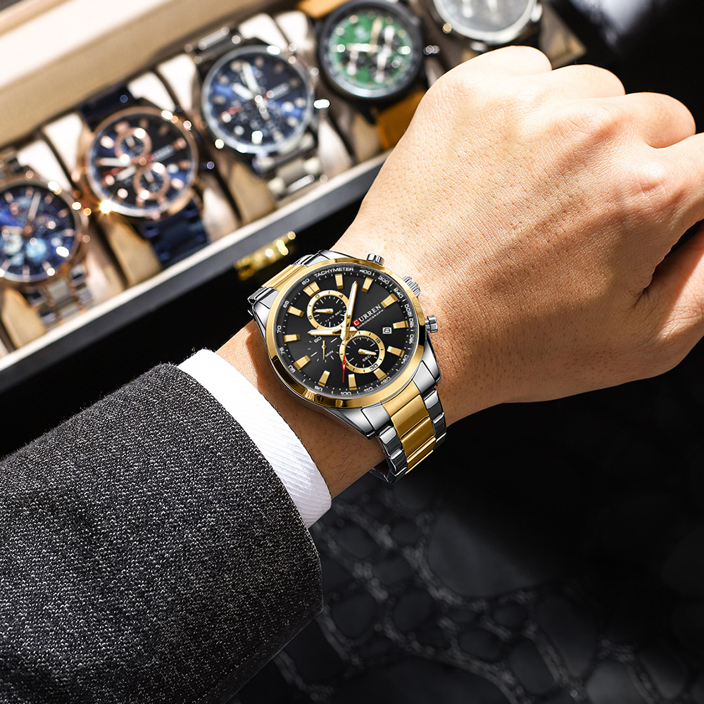 CURREN ساعات كوارتز كرونو رياض - مراجعة Chronograph Sport Watch وسعره