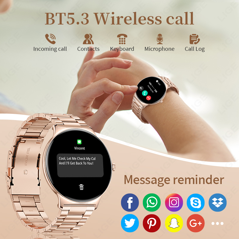 ساعة ذكية جديدة من LIGE بسمك 7 - مراجعة Smartwatch Ladies Watches For Women وسعره