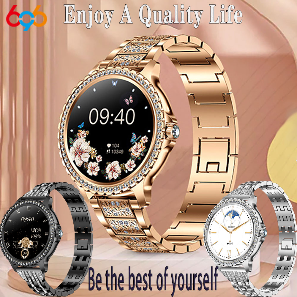 696 جديد بلوتوث دعوة المرأة سا - مراجعة Smartwatch Ladies Watches For Women وسعره