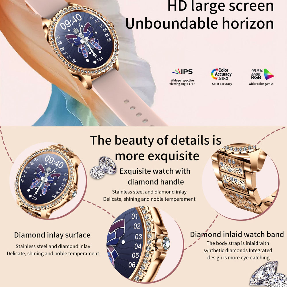 696 جديد بلوتوث دعوة المرأة سا - مراجعة Smartwatch Ladies Watches For Women وسعره
