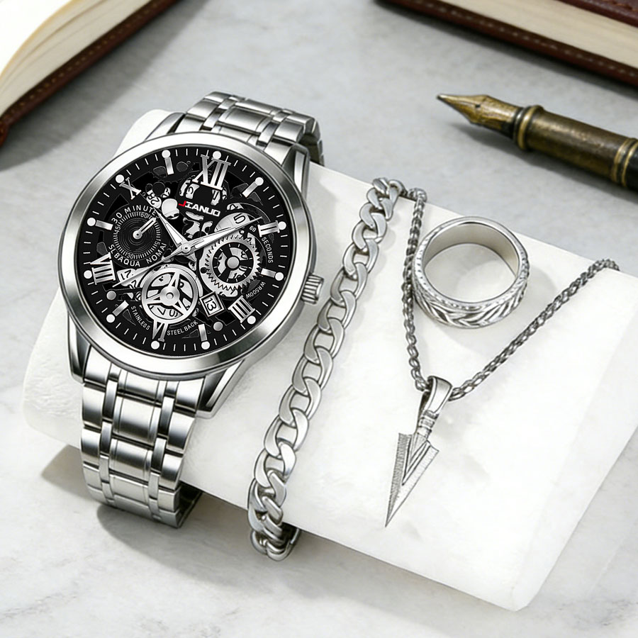 ساعة رجالية فاخرة للأعمال بحزا - مراجعة Smartwatch Ring Watches وسعره