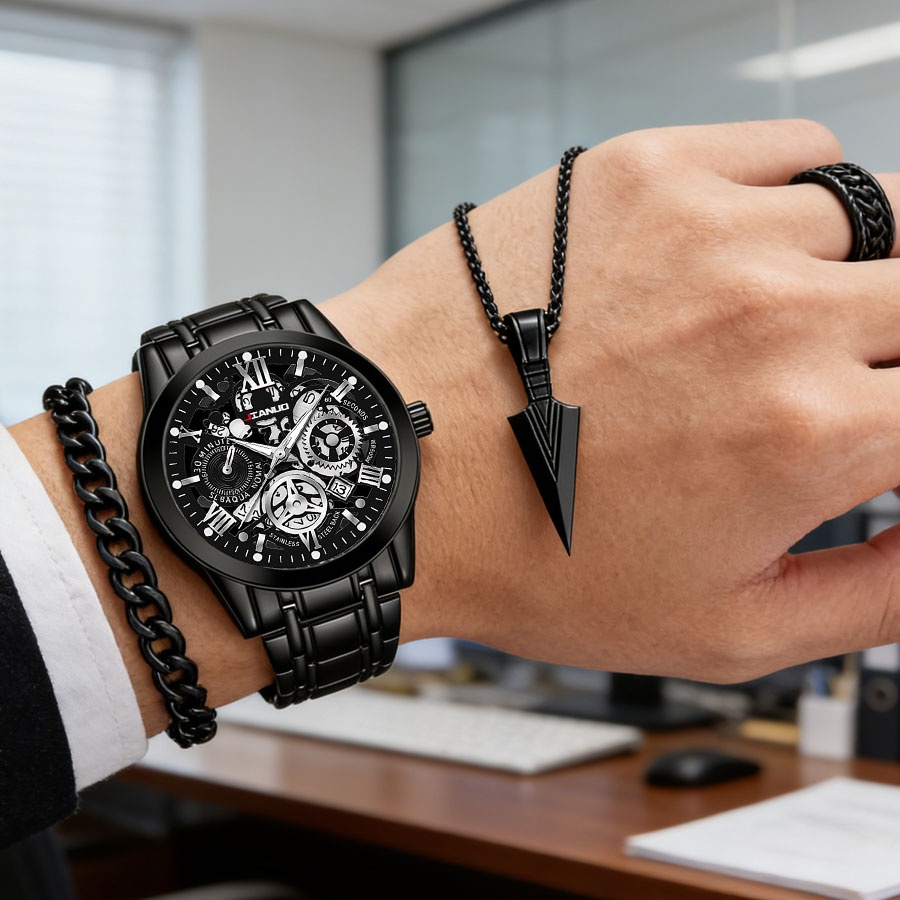 ساعة رجالية فاخرة للأعمال بحزا - مراجعة Smartwatch Ring Watches وسعره