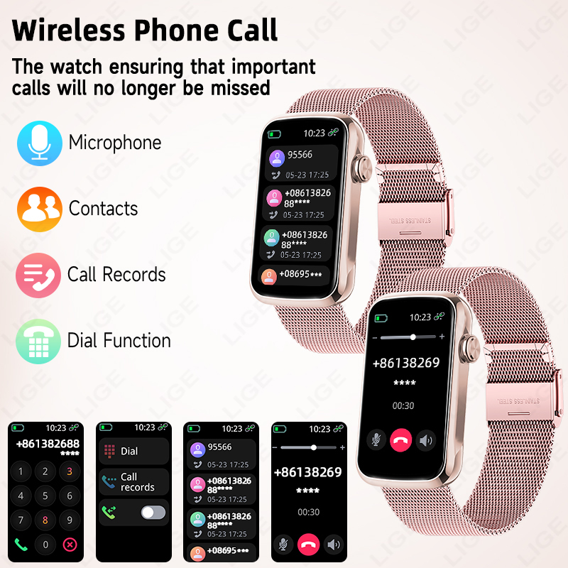 LIGE 1.47 ''ساعة ذكية النساء ا - مراجعة Smartwatch Ladies Watches For Women وسعره