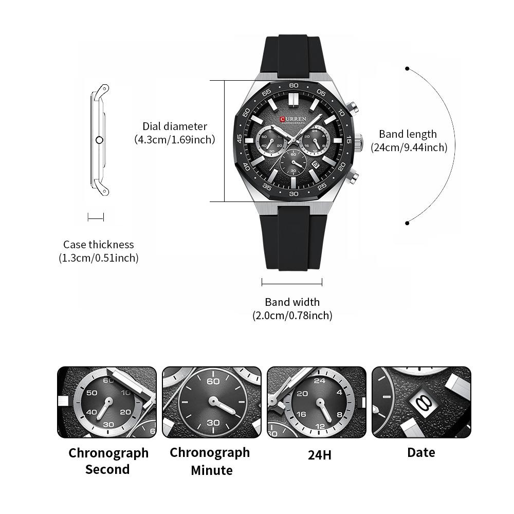 ساعة يد رياضية رجالية عصرية من - مراجعة Chronograph Sport Watch وسعره