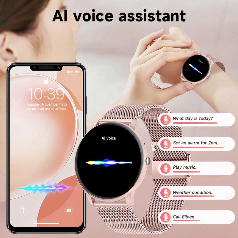 ساعة ذكية نسائية مقاومة للماء  - مراجعة Smartwatch Ladies Watches For Women وسعره