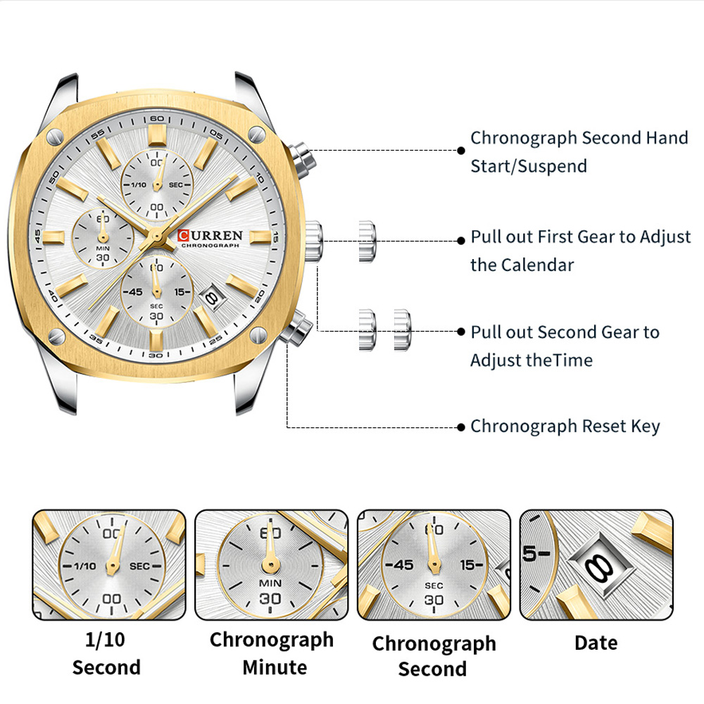 ساعة رياضية رجالية عصرية من CU - مراجعة Chronograph Sport Watch وسعره