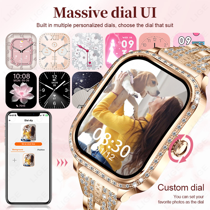 ساعة ذكية LIGE للنساء مقاومة ل - مراجعة Smartwatch Ladies Watches For Women وسعره