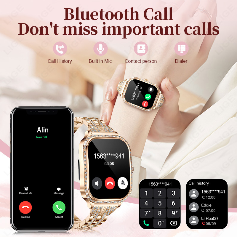 ساعة ذكية LIGE للنساء مقاومة ل - مراجعة Smartwatch Ladies Watches For Women وسعره