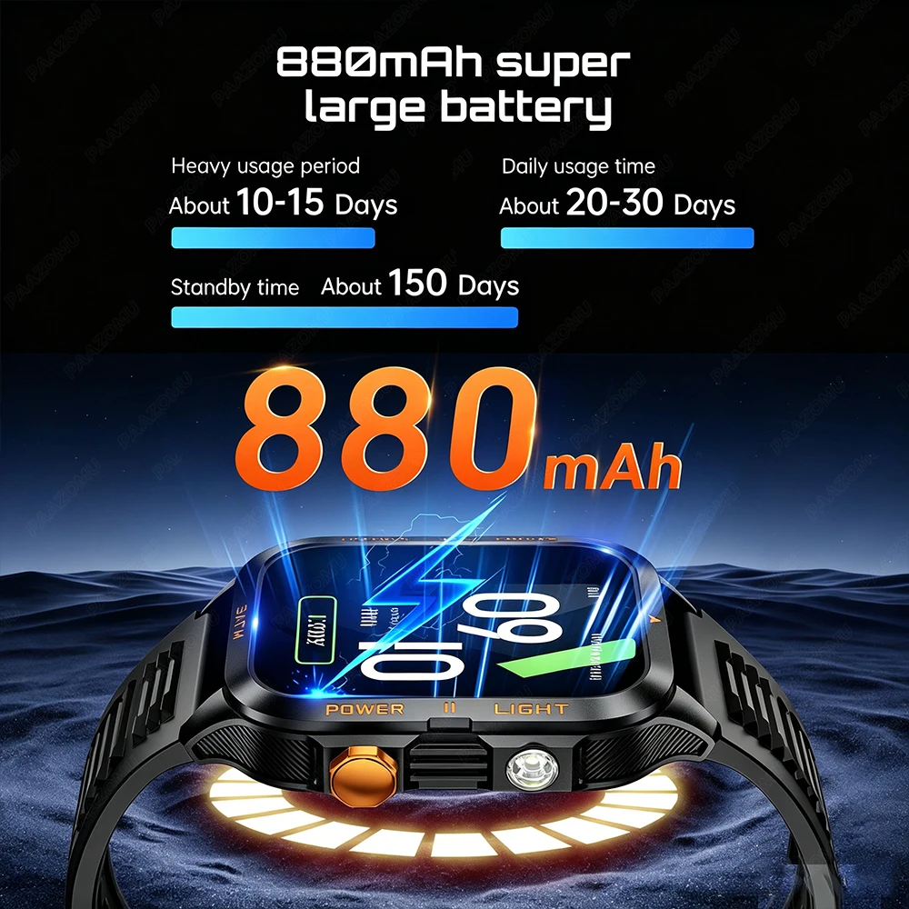 ساعة ذكية عسكرية المستوى للرجا - مراجعة Smartwatch Watches For Mens وسعره